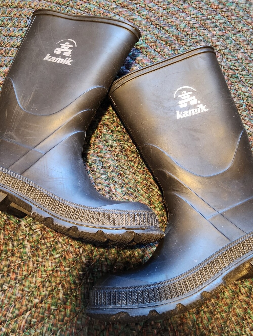 Kamik Kids Sz2 Black Waterproof Rain Boots Worn 3or4 Times
